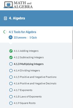 a screenshot of the math and elgebra web page, with instructions on how to use it