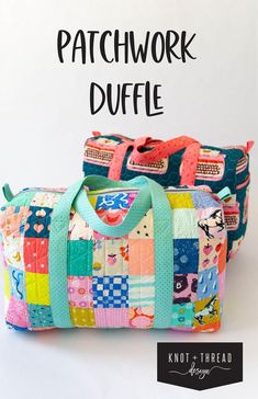 the patchwork duffle bag pattern is easy to sew