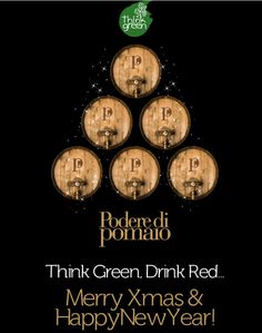 merry xmas and happy new year from pompanoi pommato - think green drink red