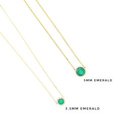 "Emerald Necklace, 14K Gold, 5MM, Emerald Bezel Necklace, Birthstone Necklace, May Birthstone, Minimalist, Birthstone Jewelry, Birthday Gift, Gift for Her, Dainty Emerald Necklace, Solid Gold, Graduation Gift, Mother's Day Gift, Shopping, Personalized Gift, BrookeMicheleDesigns Our new 5mm Emerald Bezel Necklace is sure to bring good fortune to all, a modern & classic design true to the Brooke Michele Designs aesthetic. This necklace is the perfect piece to adorn a May birthstone, or just be Designs Aesthetic, May Emerald, Emerald Birthstone, Bezel Necklace, Necklace Birthstone, May Birthstone, Emerald Necklace, Jewelry Birthday, Birthstone Necklace