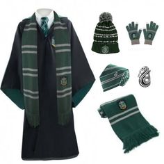 Slytherin Uniform Female, Harry Potter Gryffindor Robe, Slytherin Uniform, Slytherin Costume, Slytherin Outfit