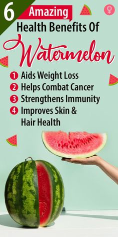 6 Amazing Health Benefits Of Watermelon : This fruit needs no introduction, does it? It has been on our list of favorites since we were kids, and it will continue to remain…… not just because it helps you combat the scorching heat, but also because of what it can do to us. The benefits of watermelon, if you know what we mean. Read on to find out more! #health #benefits #watermelon #healthcare Watermelon Nutrition, List Of Favorites, Watermelon Health Benefits, Watermelon Benefits, Food Facts, Healthy Options