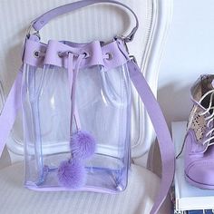 Purple Aesthetic Cute, Pastel Backpack, Clear Backpacks, Cute School Bags, Cute Mini Backpacks, Bags Cross, Leather Backpacks, Transparent Bag, Girly Bags