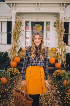 Outfit Details: Burberry Coat, Maison Kitsune Top, J.Crew Skirt, J.Crew Tights, ... Gal Meets Glam Fall, Woodstock Vermont, Vermont Fall, Gal Meets Glam, Style Preppy, Thanksgiving Outfit, Cozy Winter, Preppy Outfits, Fall Winter Outfits