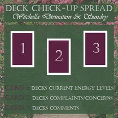 the deck check - up spread is shown with numbers and symbols