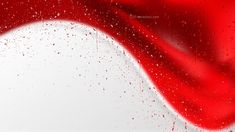 red and white background with water drops on the bottom left corner, right side up