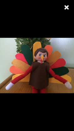 an image of a doll with a turkey costume