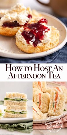 how to host an afternoon tea party with sandwiches and scones for desserts or brunches