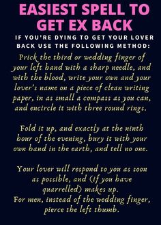 Discover the simplest spell to reunite with your ex. This easy-to-follow ritual can help rekindle lost love and bring your partner back into your life. Perfect for beginners in spellwork, this method is both powerful and effective. Click to learn more and start your journey to love today! #GetExBack #LoveSpell #RekindleLove #WitchcraftForBeginners #RelationshipHealing Black Magic Spells Love, Sigil For Love Attraction, Kiss Me Spell, Bring Him Back To Me Spells, Break Up Spells That Work, Spell To Make Someone Contact You, Spells To Make Him Obsessed With You, Spell To Make Him Want Only You