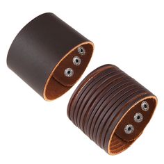 PRICES MAY VARY. Leather Bracelet: You will receive 2 pcs leather cuff bracelet. Wide cuff bracelets offer a fashion and charm look that is sure to make a statement. Material: These brown bracelets are made of high quality leather. The soft leather can be comfortably close to your skin, suitable for long-term wear Size: Leather bracelets size is 7.5in length adjustable/5cm wide; The other size is 8.0in length adjustable/5cm wide. The mens bracelets can be worn according to different wrist sizes, Brown Punk Leather Bracelet For Gift, Adjustable Brown Punk Bracelets, Brown Leather Punk Style Jewelry, Punk Style Brown Leather Jewelry, Leather Bracelets For Men, Black Cuff Bracelet, Bracelet Wide, Punk Design, Mens Bracelets