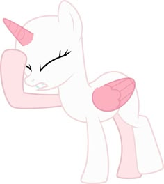 the pinkie pony is looking down at her face and has its arm around it's head