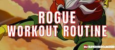 an animated character with the words'roughe workout routine '