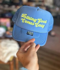 You customize the cap with whichever neighborhood, slogan, whatever you'd like! Choose hat style and color, font style (cursive or chain stitch) and embroidery color. Please allow 7 days for customization after order is placed. Email Kasey@neighborhoodsupplyco.com with logo exactly how you want it to appear. For example if your word is capitalized, please make sure the first letter of your word or phrase appears in the text box with a capital letter. If you are using a CUSTOM logo, add $25 for digitizing.  For large orders email kasey@neighborhoodsupplyco.com A Capital Letter, Hat Style, Your Word, Personalized Logo, Text Box, Font Style, Font Styles, Chain Stitch, Dallas Tx