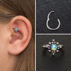 Forward Helix Jewelry, Clicker Earring, Dermal Jewelry, Tragus Earrings Hoop, Opal Nose Stud, Forward Helix Earrings, Tragus Ring, Daith Jewelry, Tragus Hoop