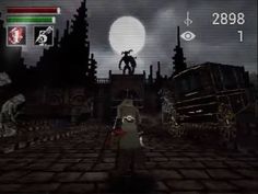 an animated video game scene with a person standing in the middle