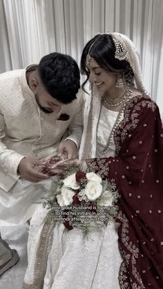 Desi Wedding Couple Aesthetic, Indian Wedding Aesthetic Couple Photo, Desi Couple Wedding Photoshoot, Wedding Couple Pakistani, Couple Indian, Couple Nikkah Pics, Nikah Dress