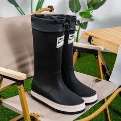 Stay dry in any weather with these unisex fisherman camping rain boots! Perfect for any outdoor adventures, camping in the woods or rainy days in the streets, these boots will keep your feet happy and safe from all the elements, all while being stylish and suave! Now you can explore without a worry (unless you see a bear…yikes!) Gender: UNISEX Item Type: Boots, Rain Boots Material: PVC Lining Material: PVC Insole Material: EVA Fashion Element: Patchwork, Draw String Closure Type: Slip-On Boot He Rainboots Outfit, Rain Boot Outfit, Hunter Boots Outfit, Camping In The Woods, Camping In The Rain, Slip On Boots, Waterproof Shoes, Adventure Camping, Hunter Boots