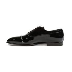 Luxury Low-top Patent Leather Men's Shoes, Luxury Patent Leather Low-top Men's Shoes, Luxury Cap Toe Men's Patent Leather Shoes, Luxury Cap Toe Patent Leather Men's Shoes, Luxury Men's Shoes With Perforated Toe Box, Formal Tuxedo, Cesare Paciotti, Italian Men, Black Formal