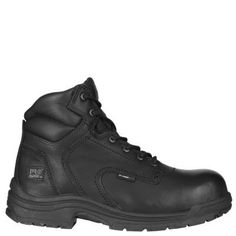 This is a classic TiTAN® work boot—dependable, comfortable, and ready to protect and cushion your feet during long days on the job. These comp-toe boots feature cement construction for flexibility, electrical hazard protection, a breathable footbed, and a lightweight, cushioning midsole. | Timberland Men's TiTAN 6" Composite Toe Work Boot Black, Size Medium Women Boots Outfit, Timberland Store, Boots Outfit Men, Boots Timberland, Composite Toe Work Boots, Timberland Pro, Boots Style, Mens Boots Fashion, Black Camel