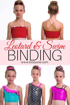 Binding Leotards and Swimsuits - The Best Way | TREASURIE How To Make A Gymnastics Leotard, Skating Dress Patterns, Custom Leotards, Sewing Online, Sewing Binding, Binding Tutorial, Sewing School