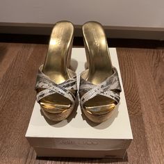 Authentic Jimmy Choo Wedge Sandals, Excellent Condition Jimmy Choo Shoes, Wedge Sandals, Jimmy Choo, Wedges, Sandals, Women Shoes, Grey, Women Shopping, Color