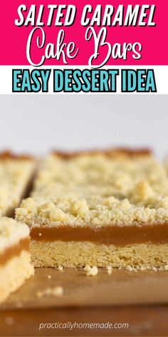 salted caramel cake bars are easy dessert idea