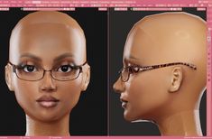 an image of a mannequin with glasses on it's face and head