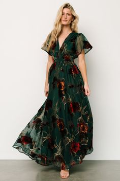 Valen Maxi Dress | Jade Multi Formal Wedding Guest Dress Fall Long, Fall Formal Wedding Guest Dress, Fall Floral Bridesmaid Dresses, Fall Wedding Dresses Guest, Fall Outdoor Wedding Guest Dress, Fall Outfits Formal, Formal Fall Wedding Guest Dress, Fall Dresses To Wear To A Wedding, Formal Wedding Guest Dress Fall