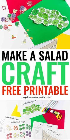 make a salad craft for kids with free printables and instructions to make it