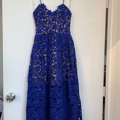 Stunning Self Portrait Azalea Dress. No Signs Of Wear. Self Portrait Azalea Dress Blue, Azalea Dress, Portrait Dress, Self Portrait Dress, Self Portrait, Color Blue, Midi Dress, Blue Color, Womens Dresses