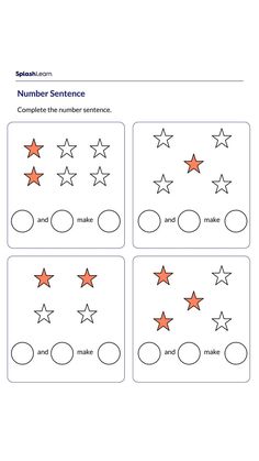 the worksheet for number sense is shown with four red stars on each side