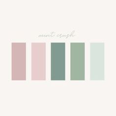 the color palette is shown in shades of green, pink and grey