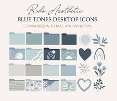 the blue tones desktop icons are displayed in this graphic design guide for mac and windows