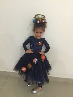 Diy Space Costume, Galaxy Costume Diy, Kids Space Costume, Galaxy Costume, Galaxy Princess, Space Costume, Planet Dresses, Girl Scout Camping