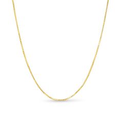 With exquisite simplicity, this box chain necklace perfects your everyday look with ease. Solid 14K gold Necklace features 0.7mm-wide box chain links arranged in the classic squared design Wear alone for a minimalist look or layered 16.0-inch necklace; lobster claw clasp Rectangular Box Chain Necklace In Yellow Gold, Classic Rectangular Box Chain Necklace, 14k Gold Rectangular Box Chain Necklace, Yellow Gold Rectangular Box Chain Necklace, Rectangular Yellow Gold Box Chain Necklace, Dainty Box Chain Necklace With Rectangular Pendant, Box Chain Necklace, Gold Box, Chain Links