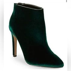 Nwt Ava & Aiden Melyssa Velvet Ankle Boots Hunter Green Size 9.5, Never Worn And In Perfect Condition Green Velvet Boots, Black Wedge Booties, Leopard Wedges, Velvet Ankle Boots, Velvet Boots, Black Leather Wedges, Black Suede Booties, Lace Up Booties, Black Leather Heels