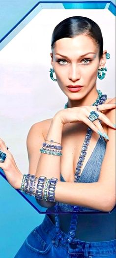 Bella for Swarovski Campaing May 2022 Denim Chic, Aqua Turquoise, Bleu Turquoise, Beautiful Morning, People Of The World, Blue Skies, Blue Design, Fashion Face, Bella Hadid