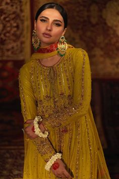 Azal (100% Advance Payment)– Zaaviay Dholki Outfit, Pakistani Bridal Dress, Mehndi Dress, Traditional Attires, Net Dress, Pakistani Fashion Casual, Pakistani Dresses Casual, Desi Clothes, Pakistani Bridal Dresses