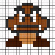 an image of a cross stitch pattern with the face of a dog in brown, black and white colors