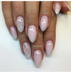 Glitter Nails Diy, Baby Boomers Nails, Matte Nails Design, Super Nails, Bride Nails, Oval Nails, Nails Desing, Baby Boomer