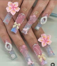 #nails My Melody Nails, Summer Hello Kitty, Dolphin Nails, Flamingo Nails, Nails For Summer, Kitty Nails, Things To Wear