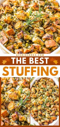 Your Thanksgiving dinner party won't be complete without this easy homemade stuffing! Nothing compares to this traditional Thanksgiving side. Well-seasoned and full of rich flavor with a golden top, this classic stuffing recipe from scratch is the BEST! Easy Homemade Stuffing, The Best Stuffing, Traditional Stuffing Recipe, Homemade Stuffing Recipes, Classic Stuffing Recipe, Best Stuffing Recipe, Easy Stuffing Recipe, Thanksgiving Dish