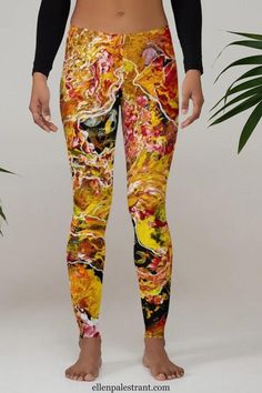 Stand out in class and inspire your inner artist with our Abstract Art Yoga/Exercise Leggings. With a blend of style, comfort, and functionality, this is your go-to choice for trendy workout gear. Whether you're off to an intense yoga session or just heading out to run errands, these leggings will be your constant style companion. Experience the perfect balance of fashion and fitness. Shop Now. Fitted Multicolor Tights, Multicolor Fitted Full-length Yoga Pants, Yellow Fitted Yoga Pants, Fitted Yellow Yoga Pants, Artistic Stretch Multicolor Bottoms, Fitted Multicolor Leggings For Fall, Artistic Multicolor Stretch Bottoms, Fitted Multicolor Elastane Leggings, Fall Multicolor Fitted Leggings