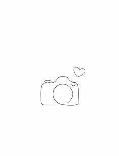 a drawing of a camera with hearts drawn on the screen and in the back ground