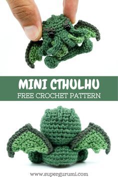 a crochet pattern for a mini cthulu