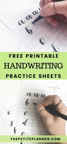 hand writing practice sheets with the title free printable handwriting practice sheets