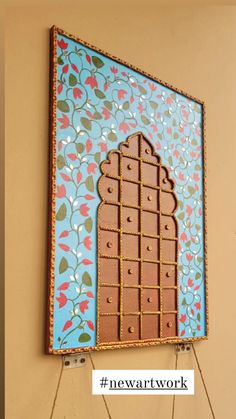 there is a painting on the wall that has been made to look like a chocolate bar