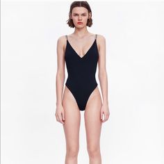 Gorgeous Brand New Swimsuit Never Worn With Tags. I Bought Two By Accident. I Get Soooo Many Compliments Whenever I Wear This One. Amazing Piece And Incredible Price. Zara Party Swimwear With Lined Body, Zara Black Swimwear For Beach, Elegant Zara Swimwear With Stretch, Elegant Zara Beach Bodysuit, Elegant Zara Bodysuit For Beach, Elegant Zara Bodysuit For The Beach, Zara Black One-piece Swimwear, Zara Black, Bathing Suit