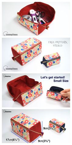 three different types of purses are shown with instructions to make them look like they're