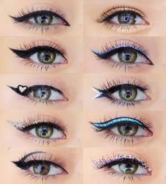 Eyeliner Everyday, Different Eyeliner Looks, Different Eyeliner Styles, Different Types Of Eyes, Dramatic Eyeliner, Color Eyeliner, Purple Eyeliner, Bold Eyeliner, Eyeliner Tips